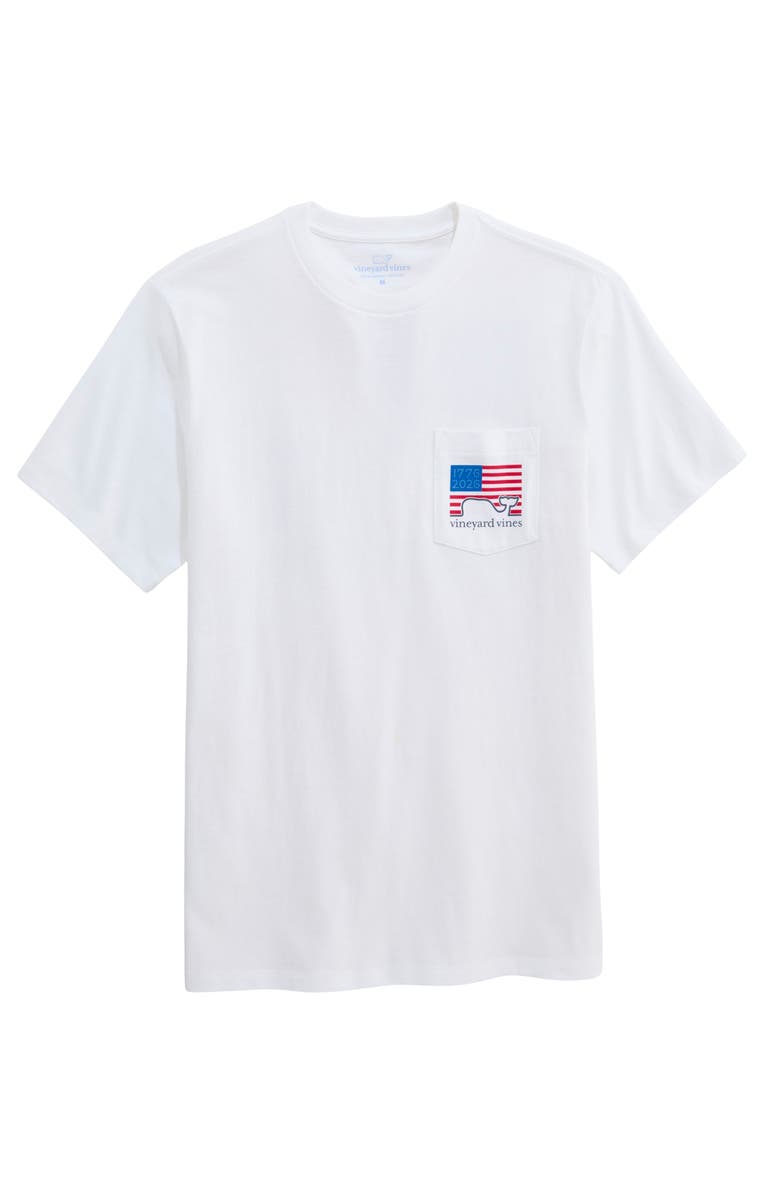vineyard vines 1776–2026 Flag Graphic Pocket T-Shirt, Main, color, White Cap