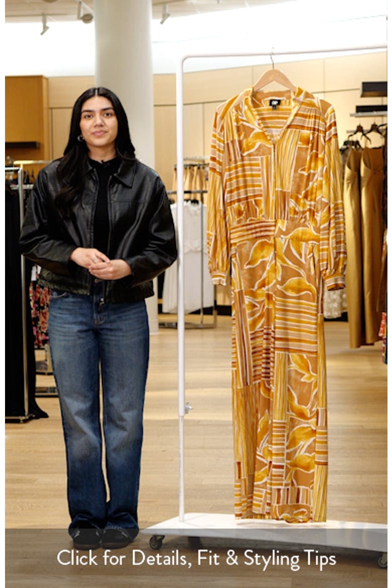Mixed Print Long Sleeve Stretch Jersey Jumpsuit video