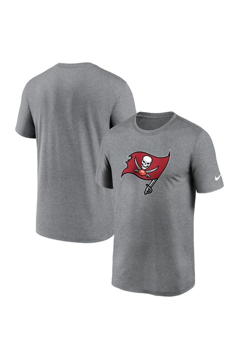 Men's Nike  Heather Charcoal Tampa Bay Buccaneers Legend Logo Performance T-Shirt, Main, color, Heather Charcoal
