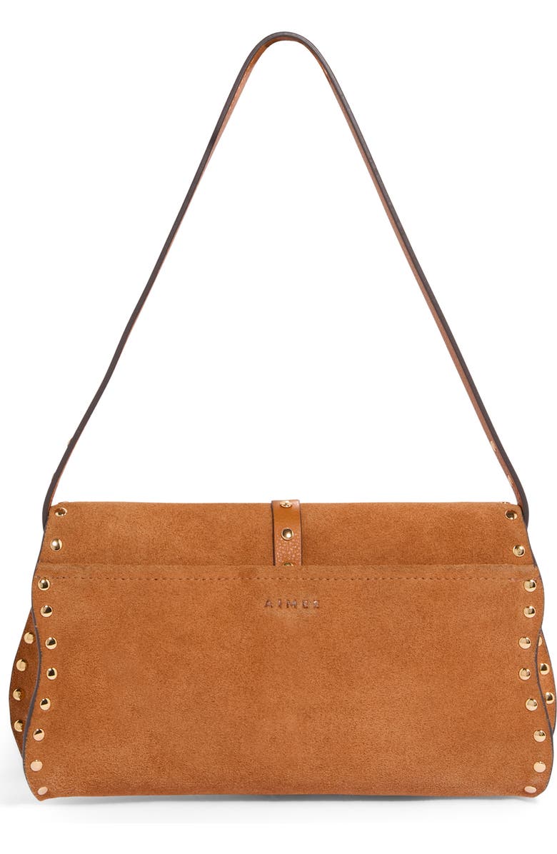 AIMEE Armour Leather Baguette Shoulder Bag, Alternate, color, Rustic Caramel Suede