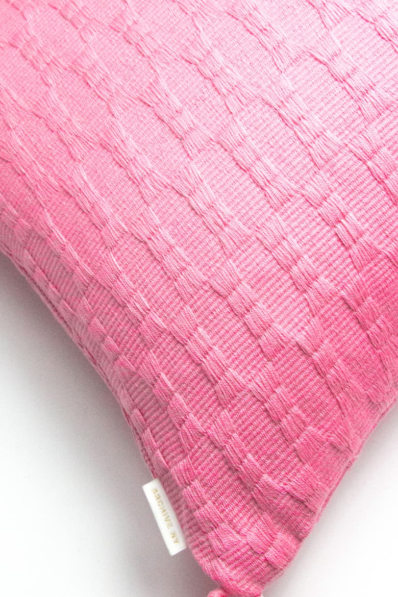 Antigua Classic Solid Handwoven Cotton Throw Pillow, Alternate, color, Bubblegum Pink
