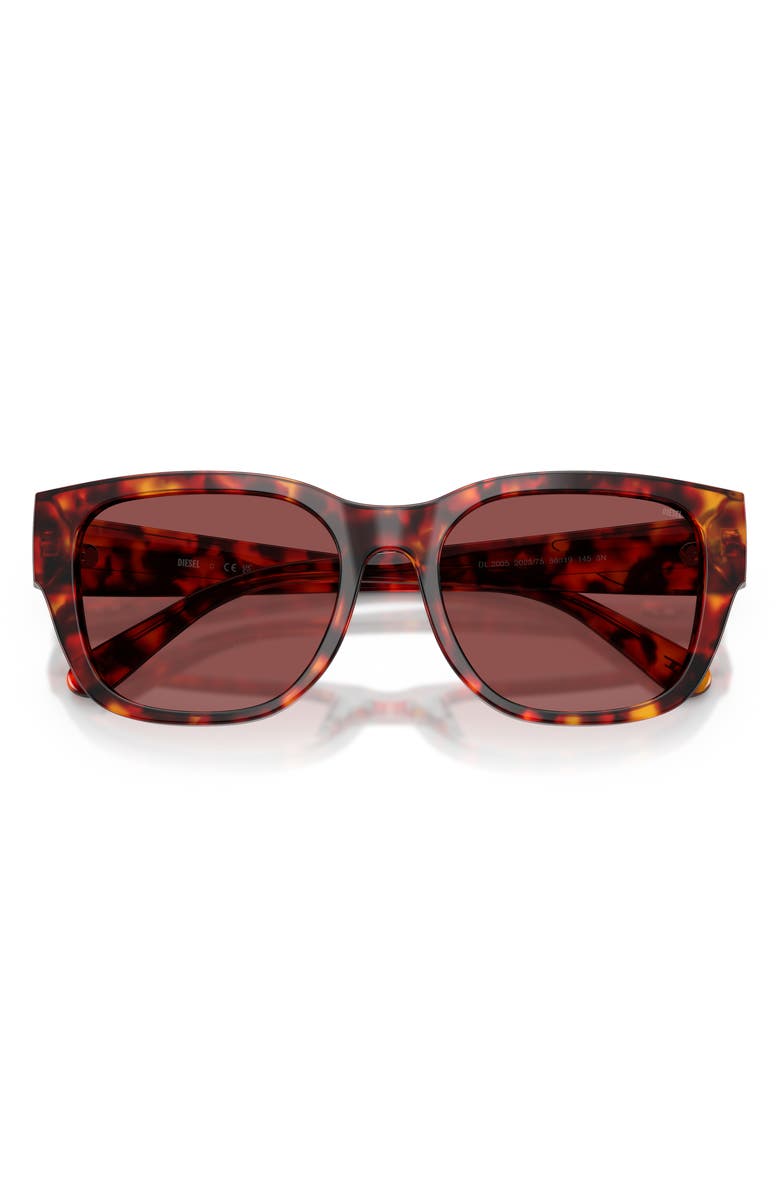 DIESEL<sup>®</sup> 53mm Square Sunglasses, Alternate, color, Havana Brown/ Dark Violet/ Red