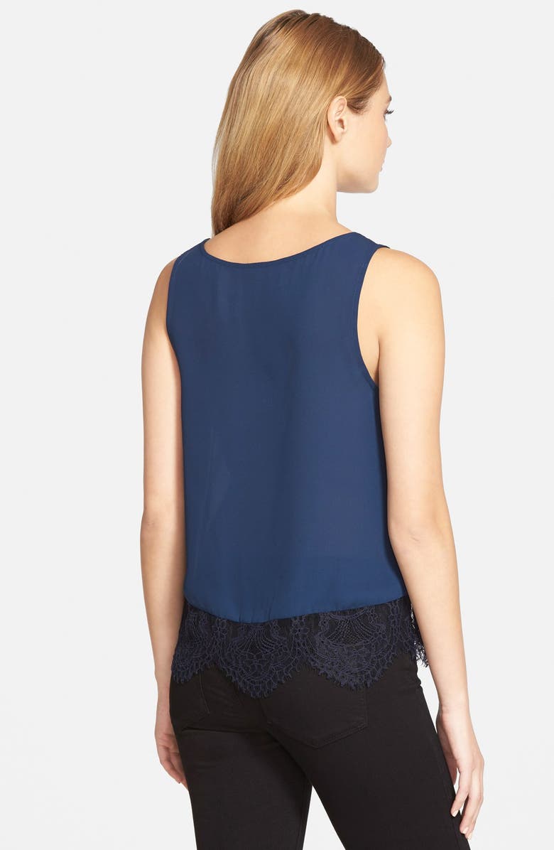 cupcakes and cashmere 'Sierra' Lace Trim Tank, Alternate, color, 