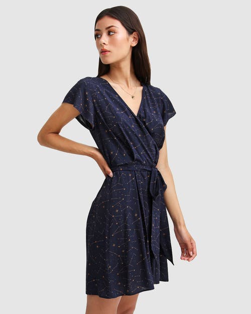 Belle & Bloom I'm The Star Wrap Dress In Navy