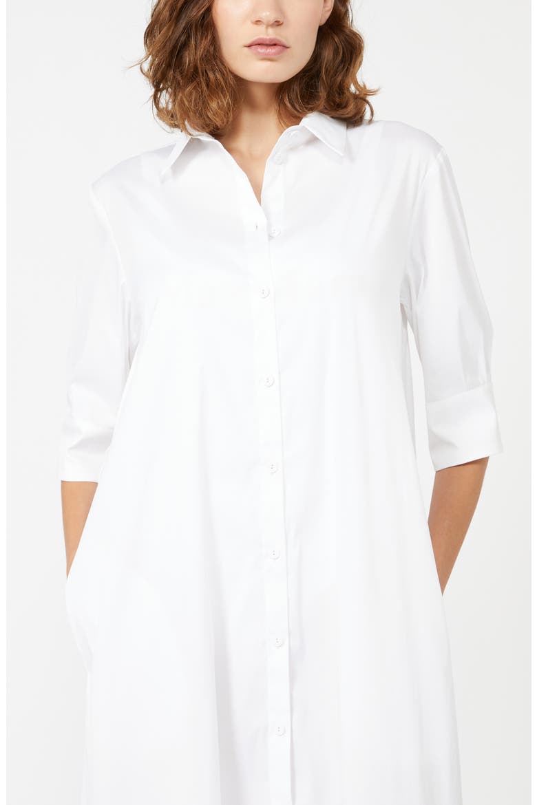 Cognac Stretch Cotton Blend Cover-Up Dress, Alternate, color, OPTICAL WHITE