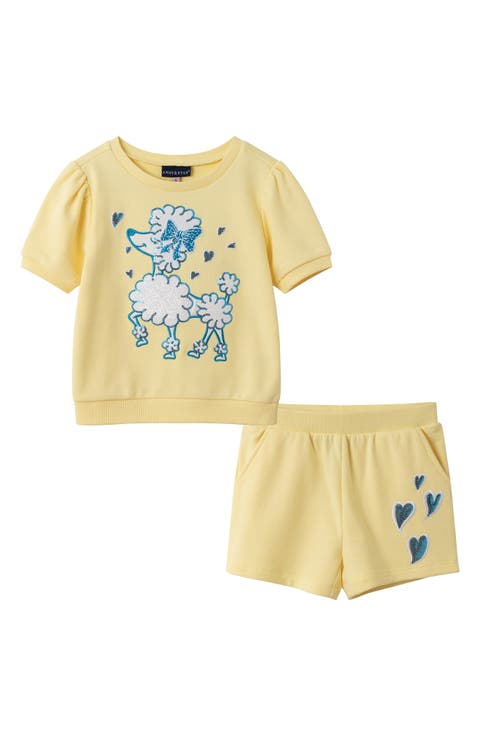 Kids' French Terry Graphic Top & Shorts Set (Toddler & Little Kid)