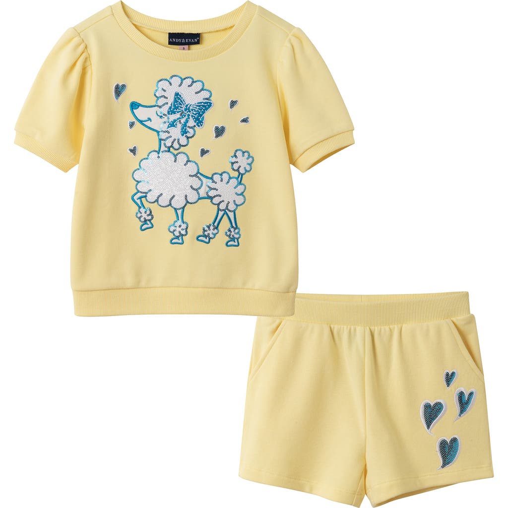 Andy & Evan Kids' French Terry Graphic Top & Shorts Set
