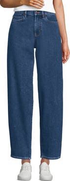 Lands' End Recover High Rise Barrel Leg Ankle Jeans