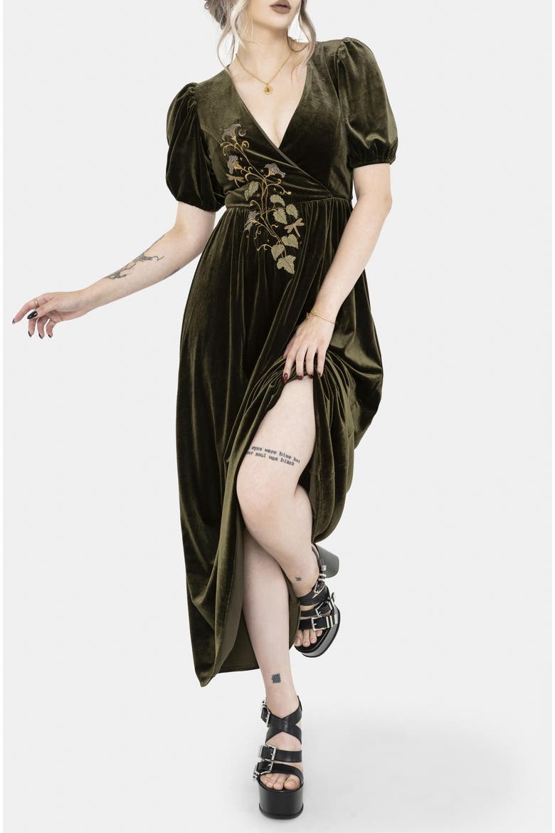 Noura Floral Dragonfly Midaxi Dress, Alternate, color, Green
