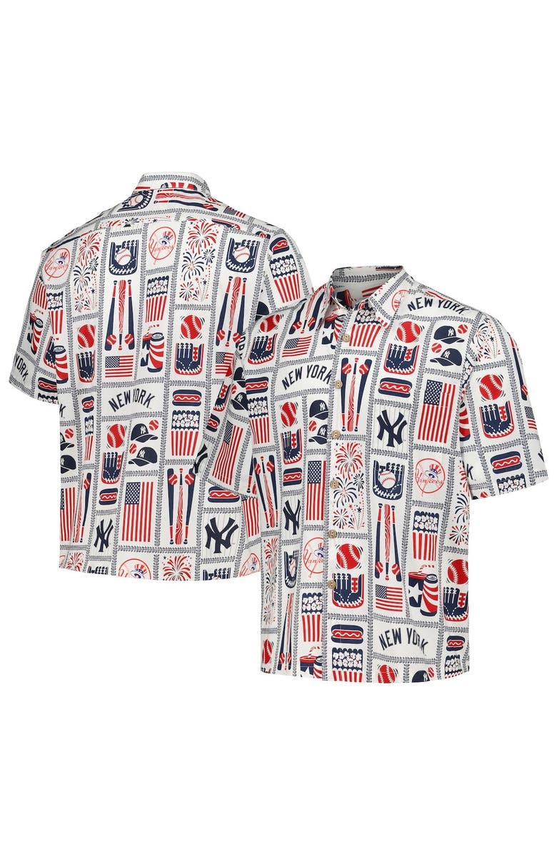 Reyn Spooner Men's Reyn Spooner White New York Yankees Americana Button-Up Shirt, Main, color, White