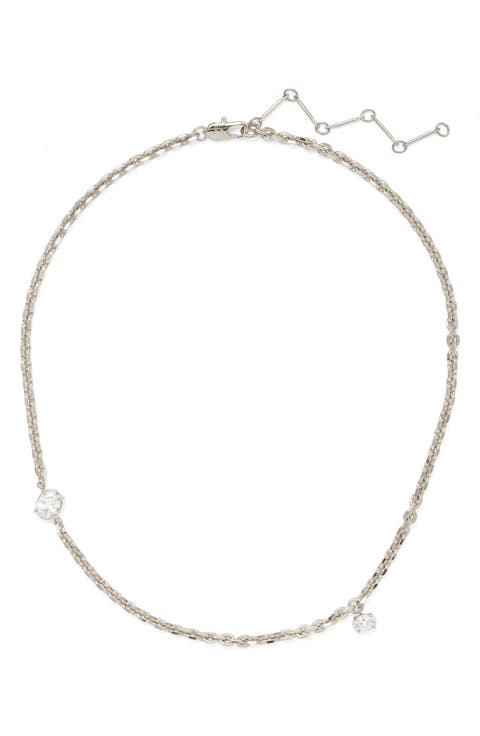 Crystal Tilt Cubic Zirconia Necklace