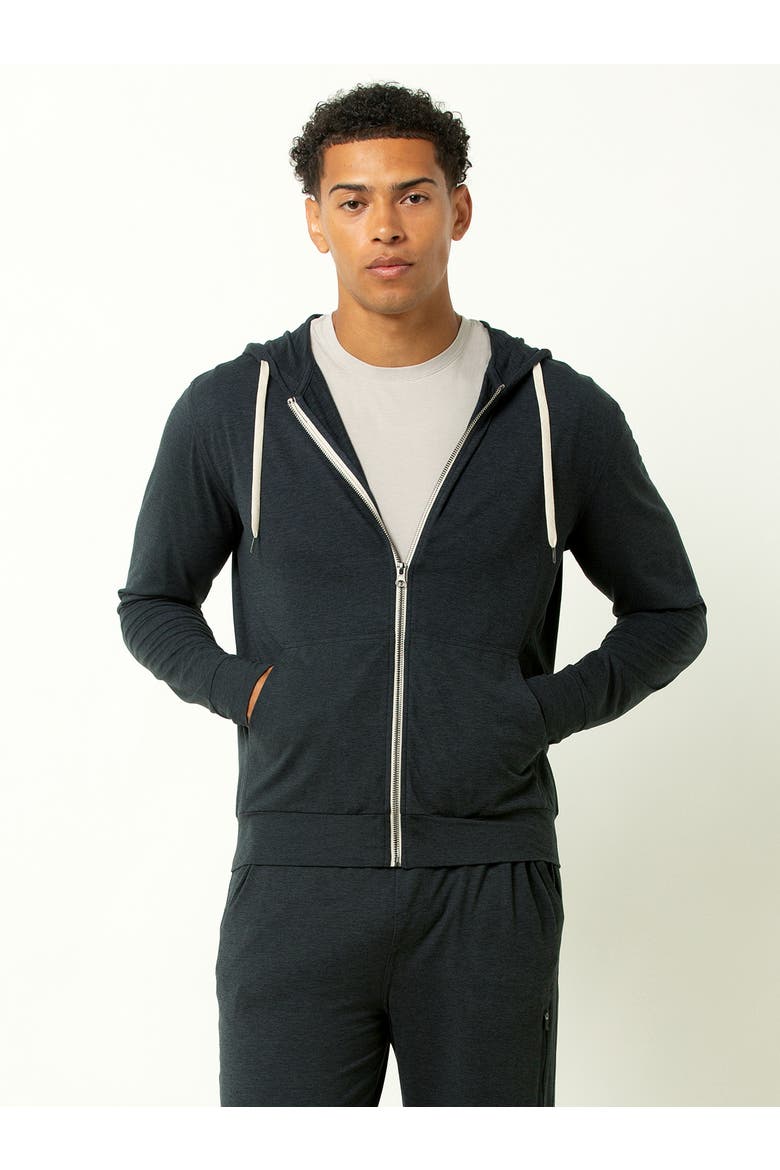Everyday Full Zip Hoodie, Main, color, Heather Navy