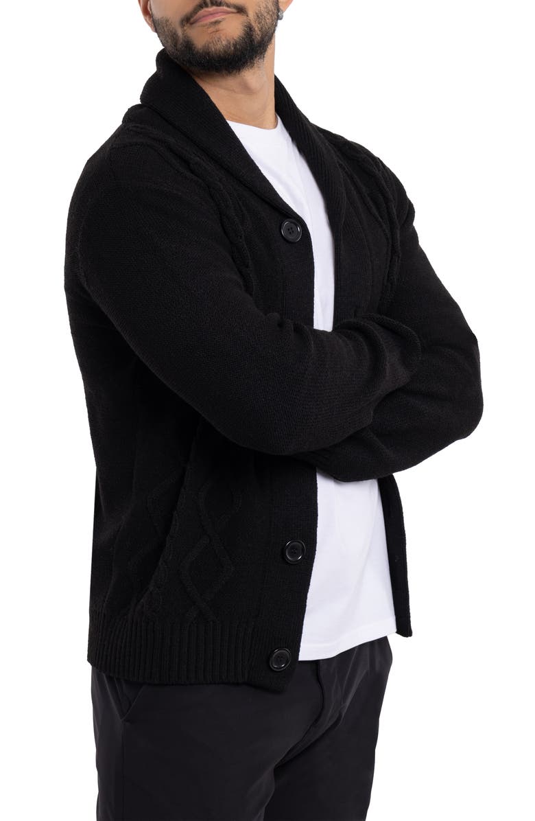 XRAY Cable Knit Button-Down Sweater, Alternate, color,