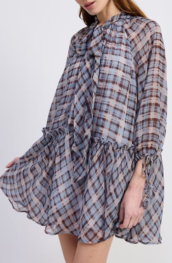 Briar Plaid Long Sleeve Minidress