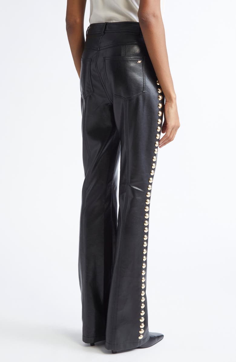Cinq à Sept Shailene Stud Detail Faux Leather Pants, Alternate, color, Black/Gold
