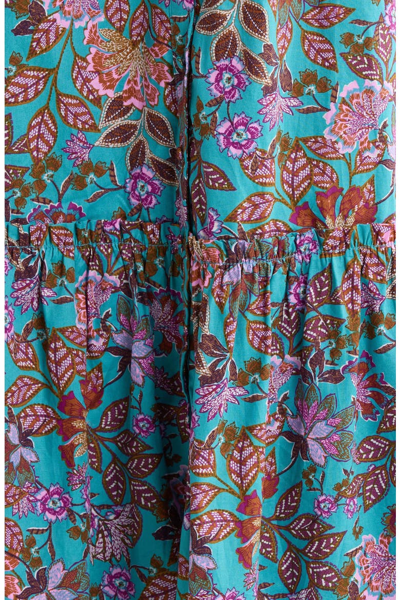 Alna Button Up Midi Dress, Alternate, color, TEAL MULTI