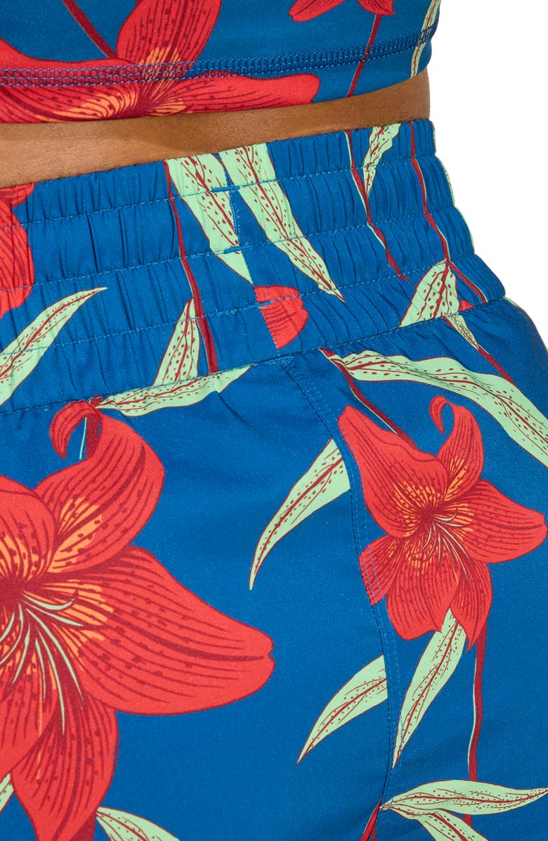 adidas x FARM Rio Pacer Shorts, Alternate, color, Dark Marine/ Red/ Cream White