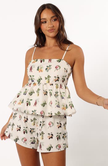 Botanique Cotton Peplum Top