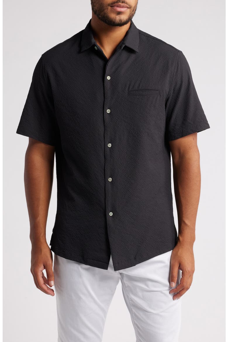 The Lanai Short Sleeve Button-Up Shirt, Main, color, BLACK
