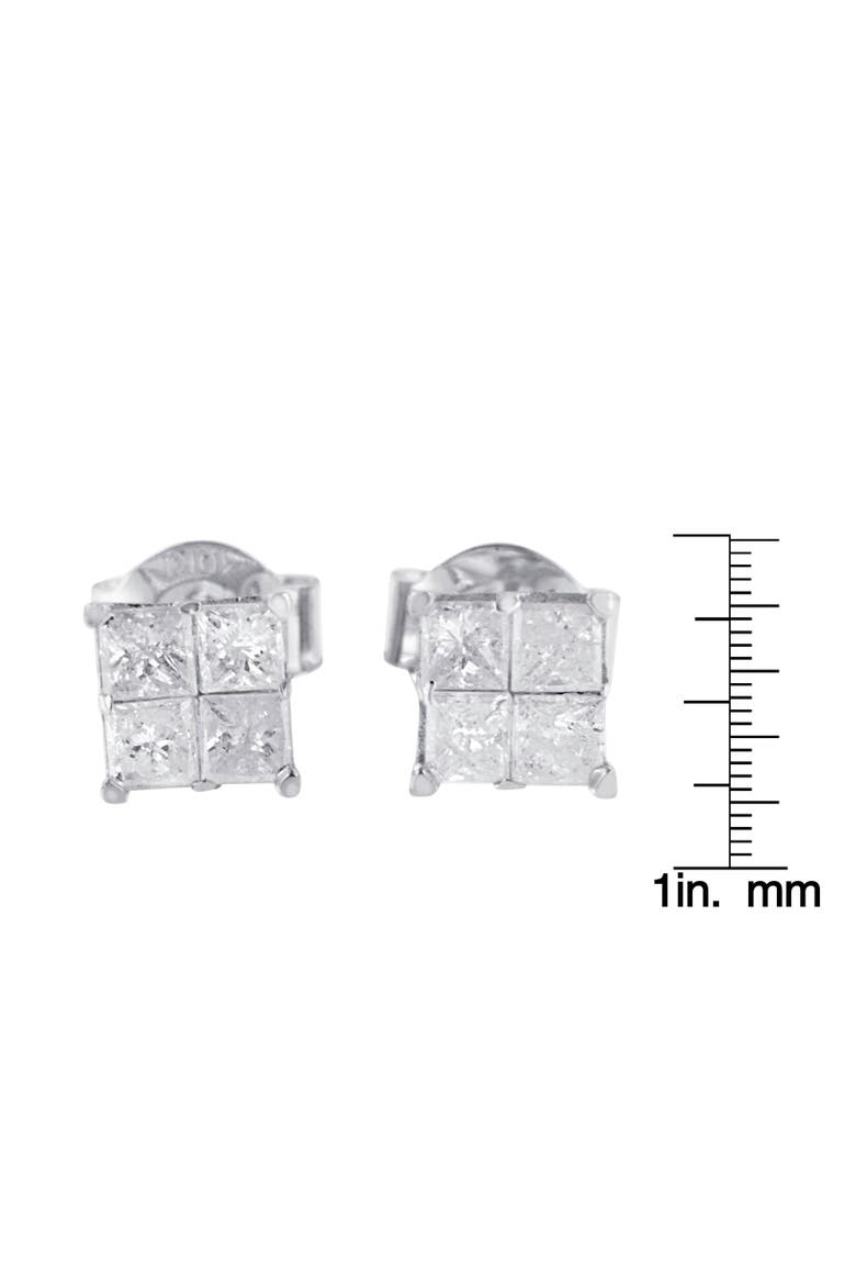 10K White Gold 5/8 Cttw Diamond Stud Earrings, Alternate, color, White