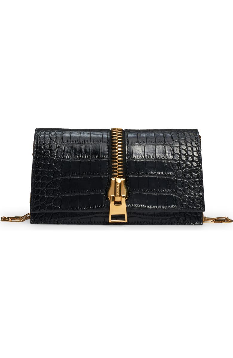 TOM FORD Mini Jennifer Croc Embossed Leather Shoulder Bag, Main, color,