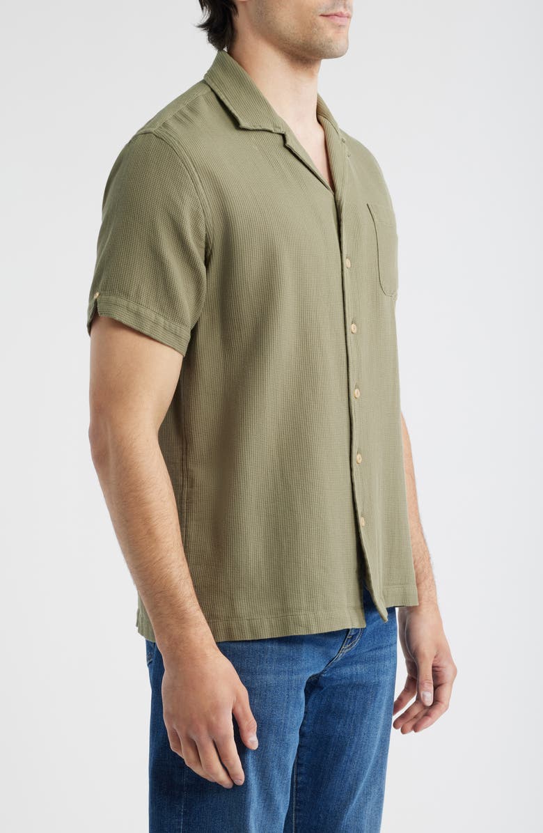 Brooks Brothers Cotton Waffle Camp Shirt, Alternate, color, 
