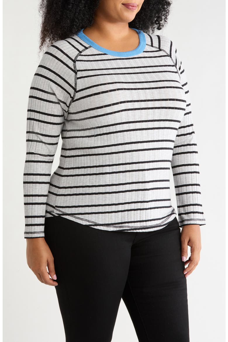 Ringer Rib Top, Alternate, color, HEATHER GREY/ PACIFIC BLUE