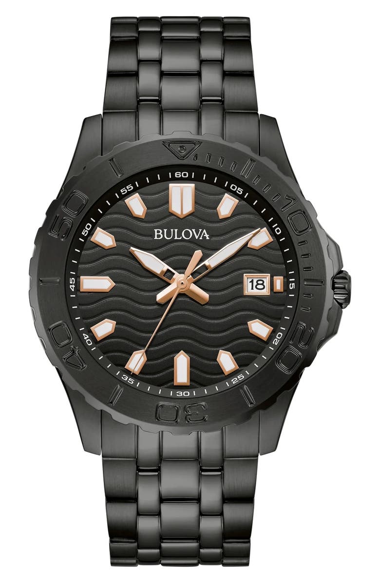 BULOVA Bracelet Watch, 44mm, Main, color, Black