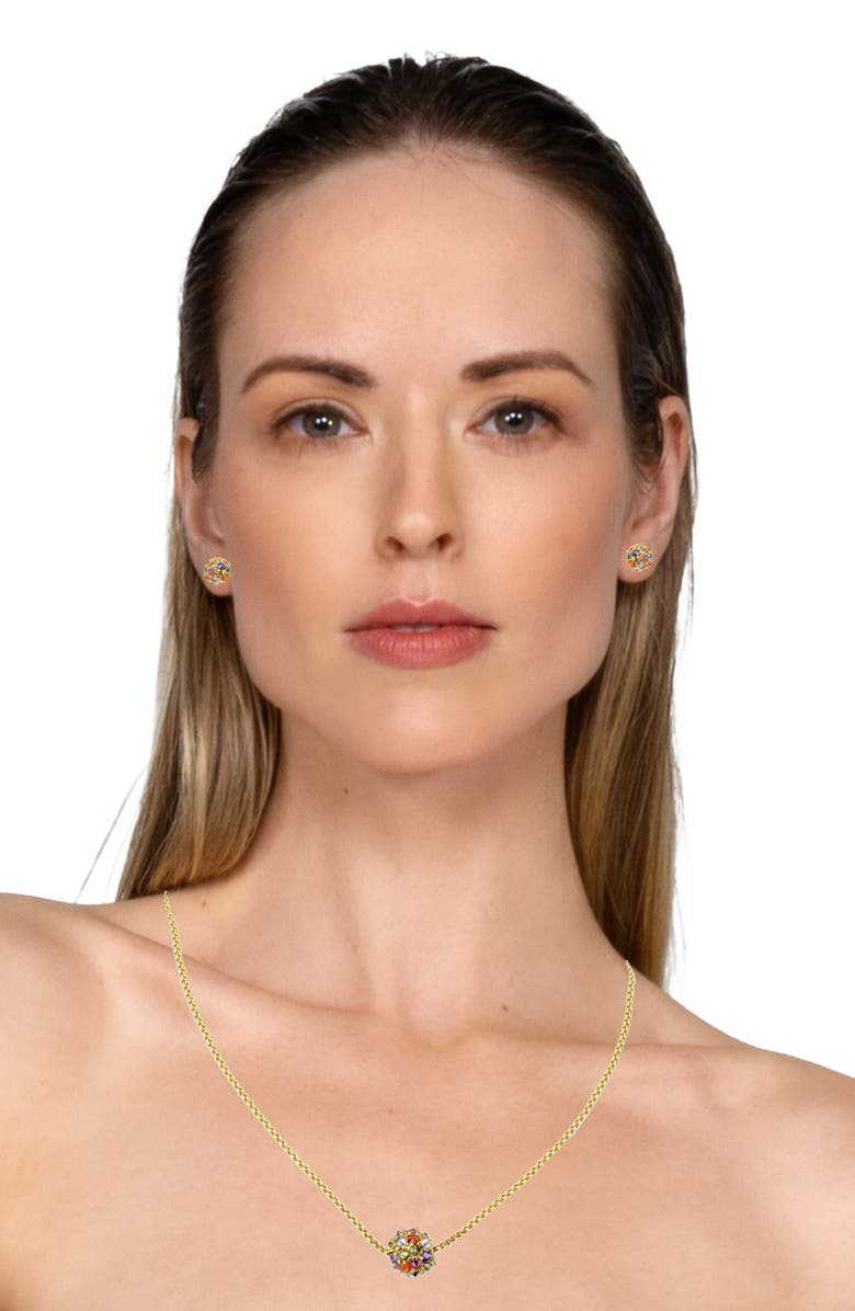 Covet Fiesta Ball Pavé CZ Pendant Necklace, Alternate, color, Rainbow