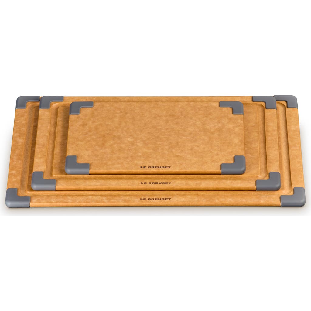 Le Creuset Set Of 3 Paper Fiber Cutting Boards In Brown