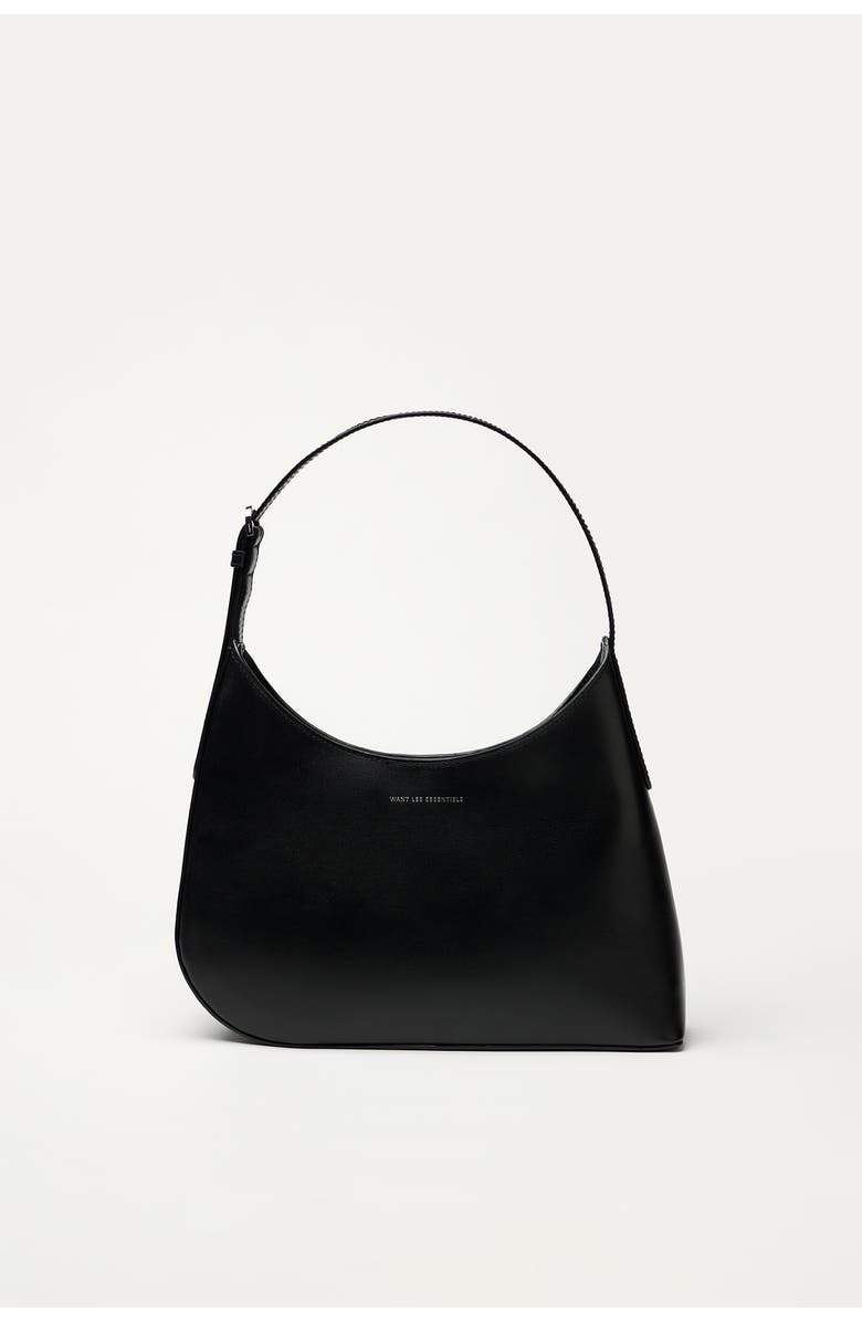 Want Les Essentiels Arch Smooth Leather Shoulder Bag, Main, color, Black