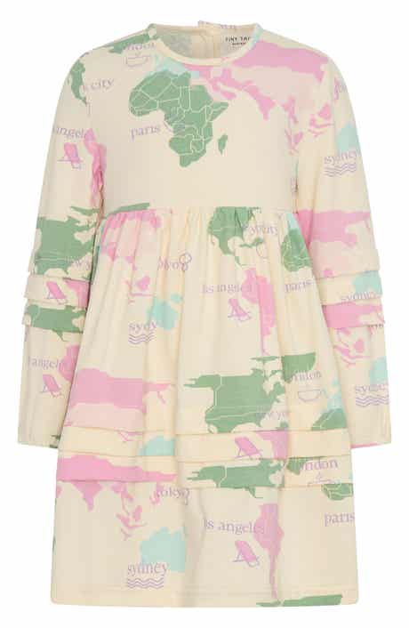 TINY TRIBE Kids' World Tour Stretch Cotton Dress
