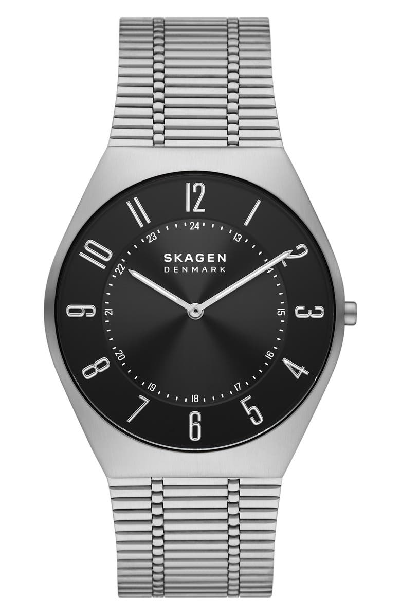 Skagen Grenen Ultraslim Mesh Strap Watch, 42mm, Main, color, 