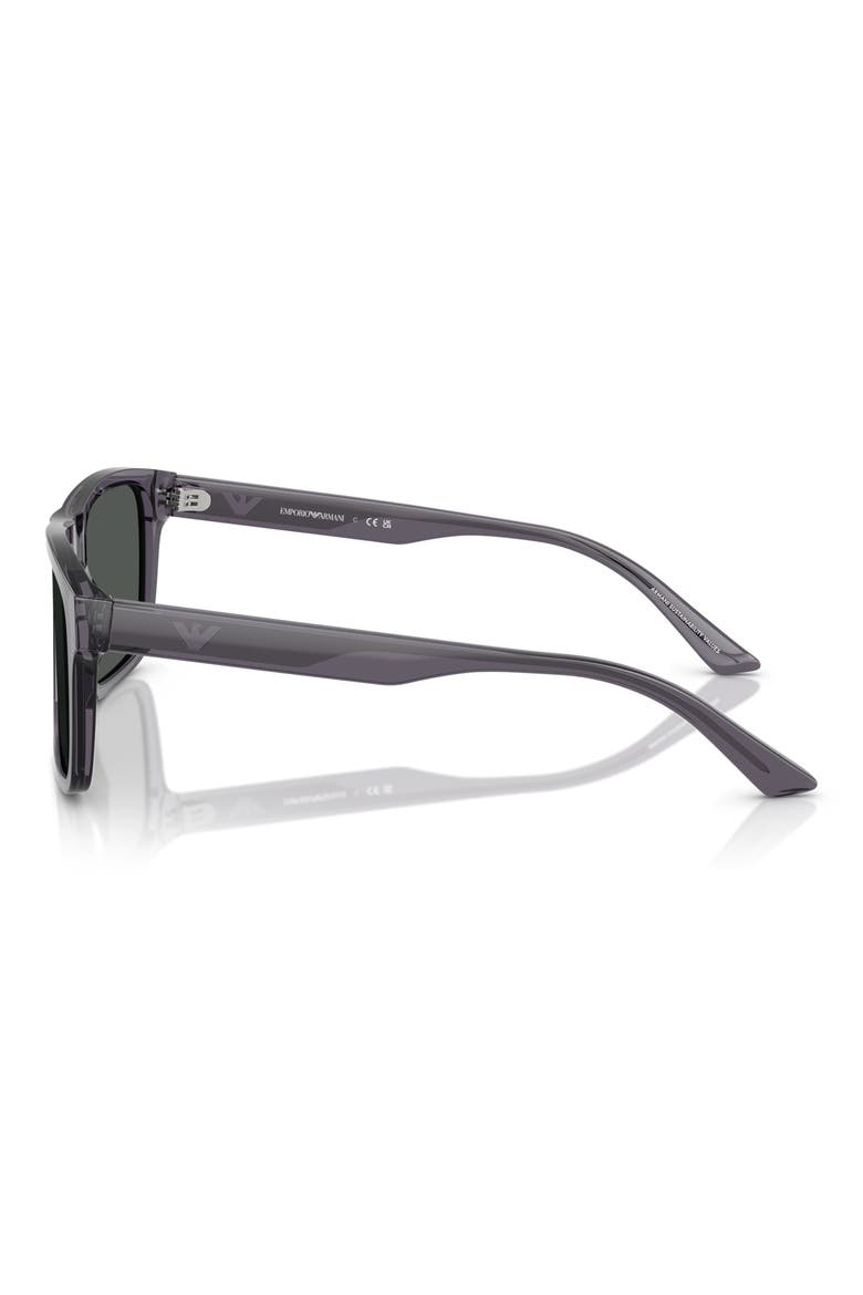 57mm Square Sunglasses, Alternate, color, TRANSPARENT DARK GREY / SMOKE
