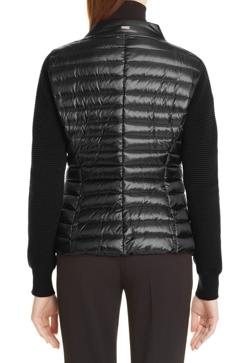 Herno Quilted Down & Knit Cardigan, Alternate, color,