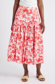 Caslon® Cotton Gauze Midi Skirt