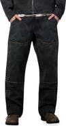 PLEASURES Cowhide Print Stud Double Knee Pants