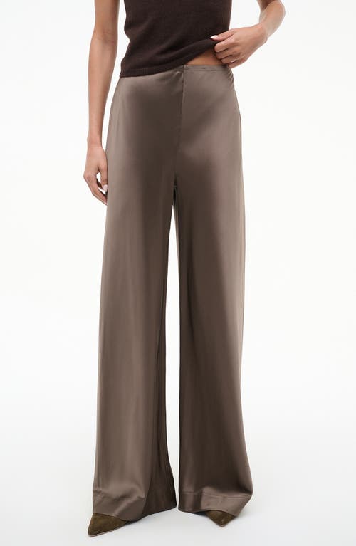 Staud Stroll Wide Leg Stretch Silk Pants In Neutral