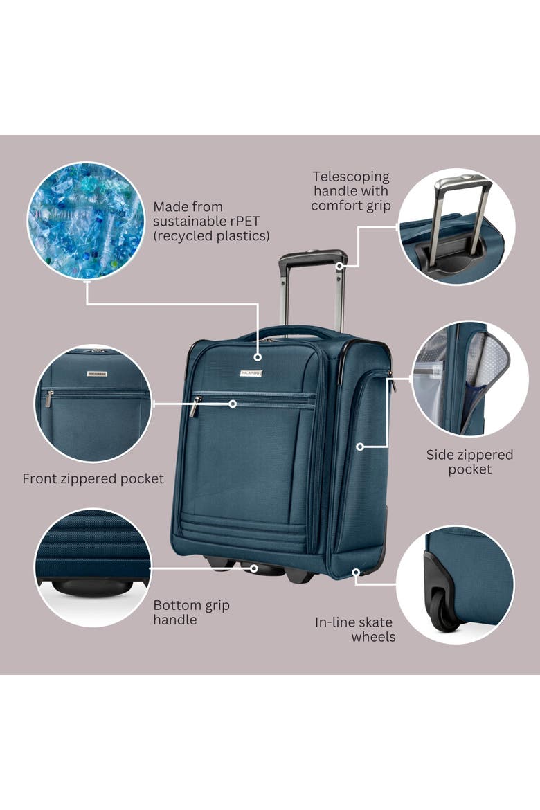 Avalon 28L Under the Seat Carry On Luggage Sustainable Travel Bag, Alternate, color, Serengeti Night