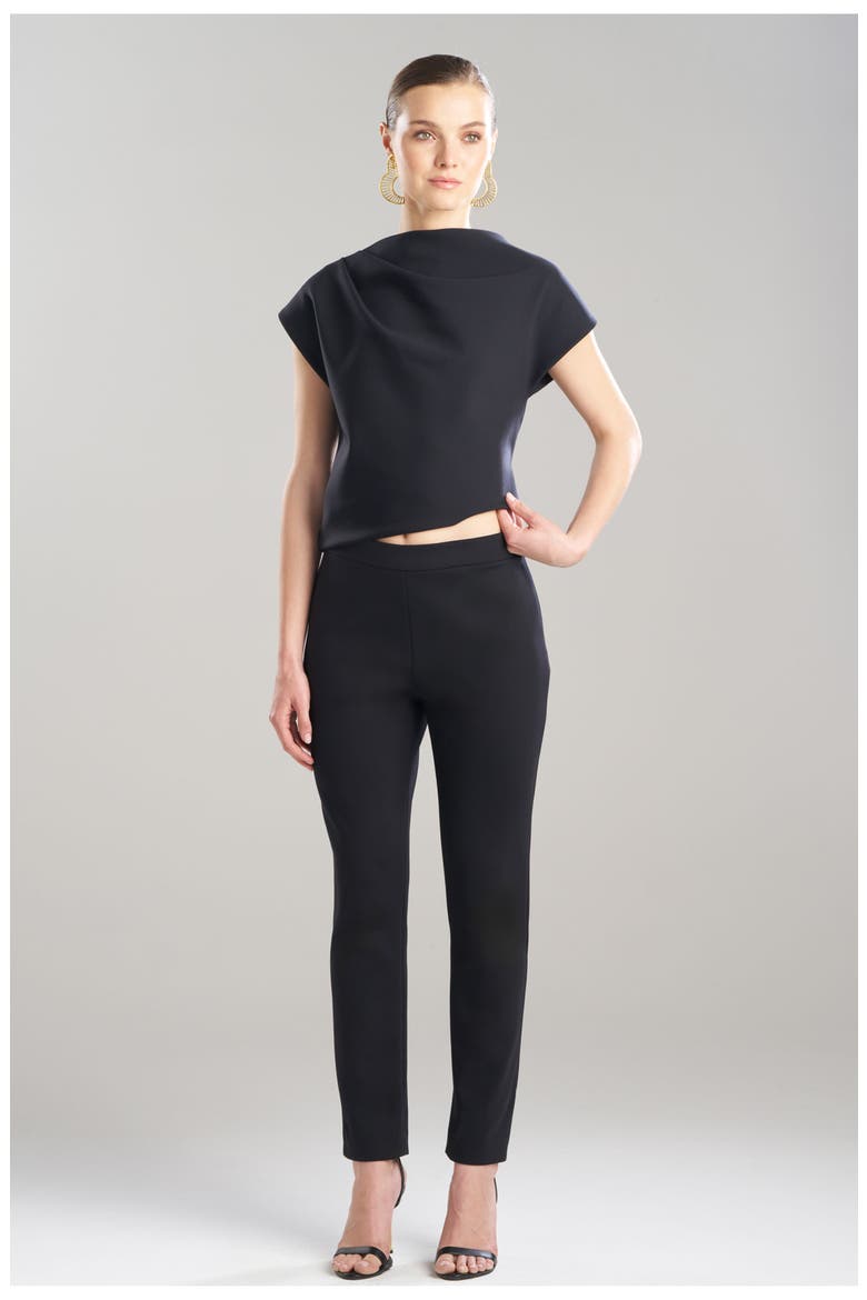 Techno Crepe Side Zip Ankle Pants, Main, color, Black