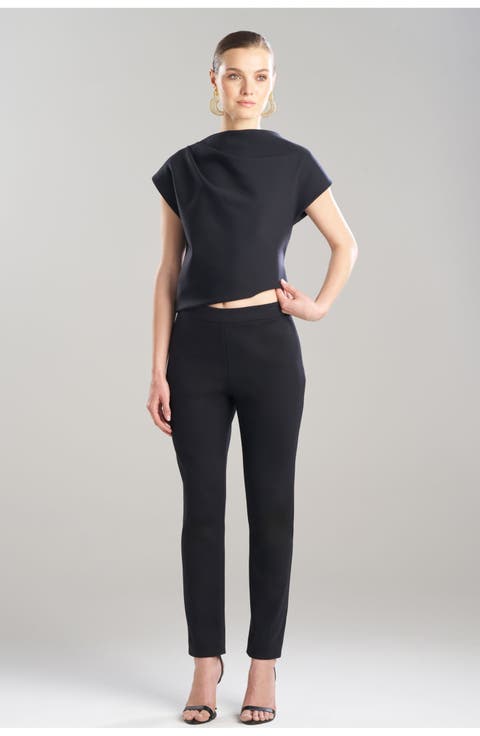 Techno Crepe Side Zip Ankle Pants