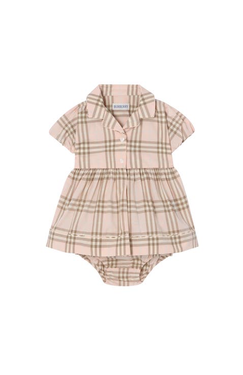 Check Cotton Dress with Bloomers