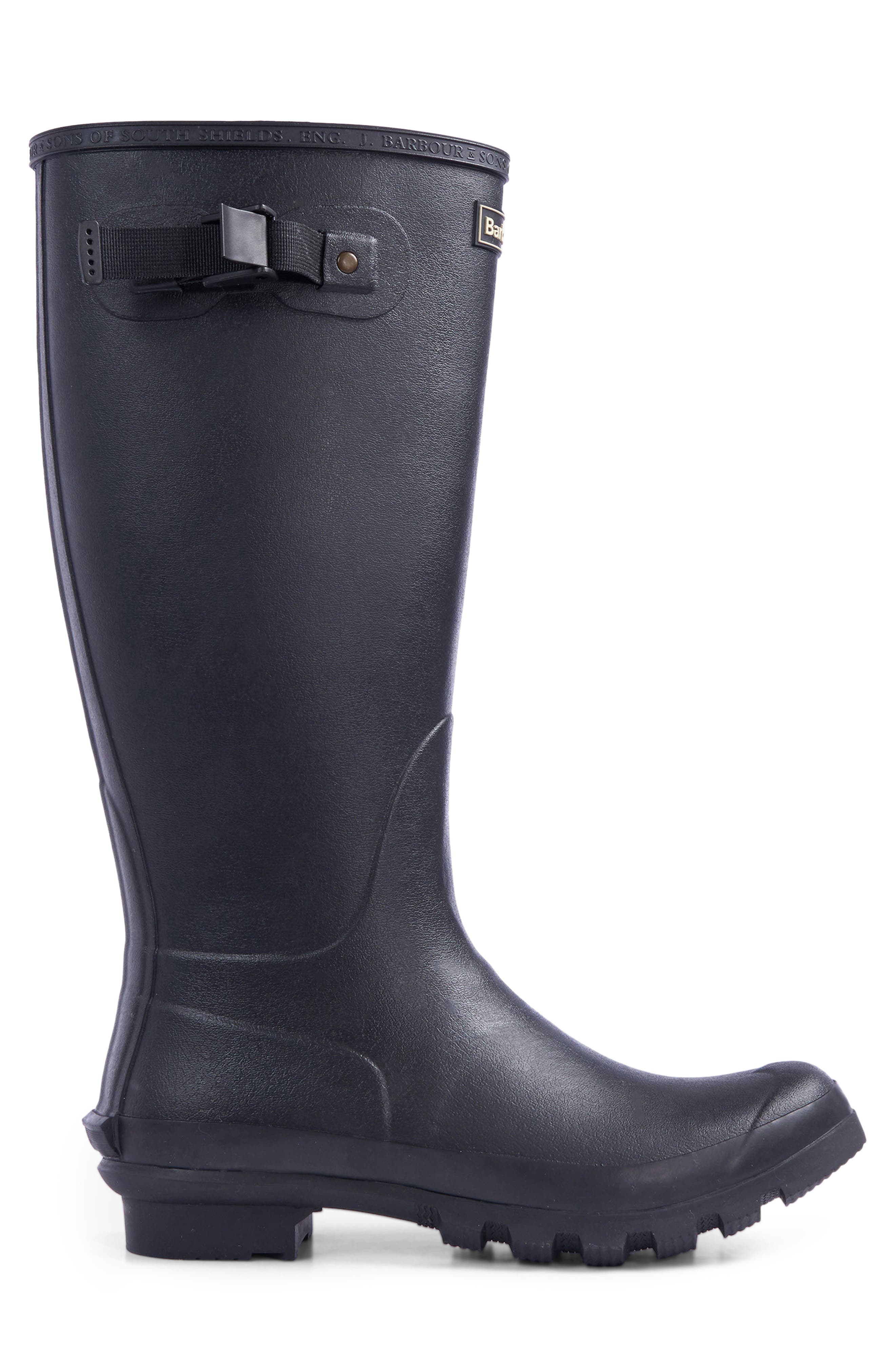 Barbour Bede Rain Boot, Alternate, color, Black