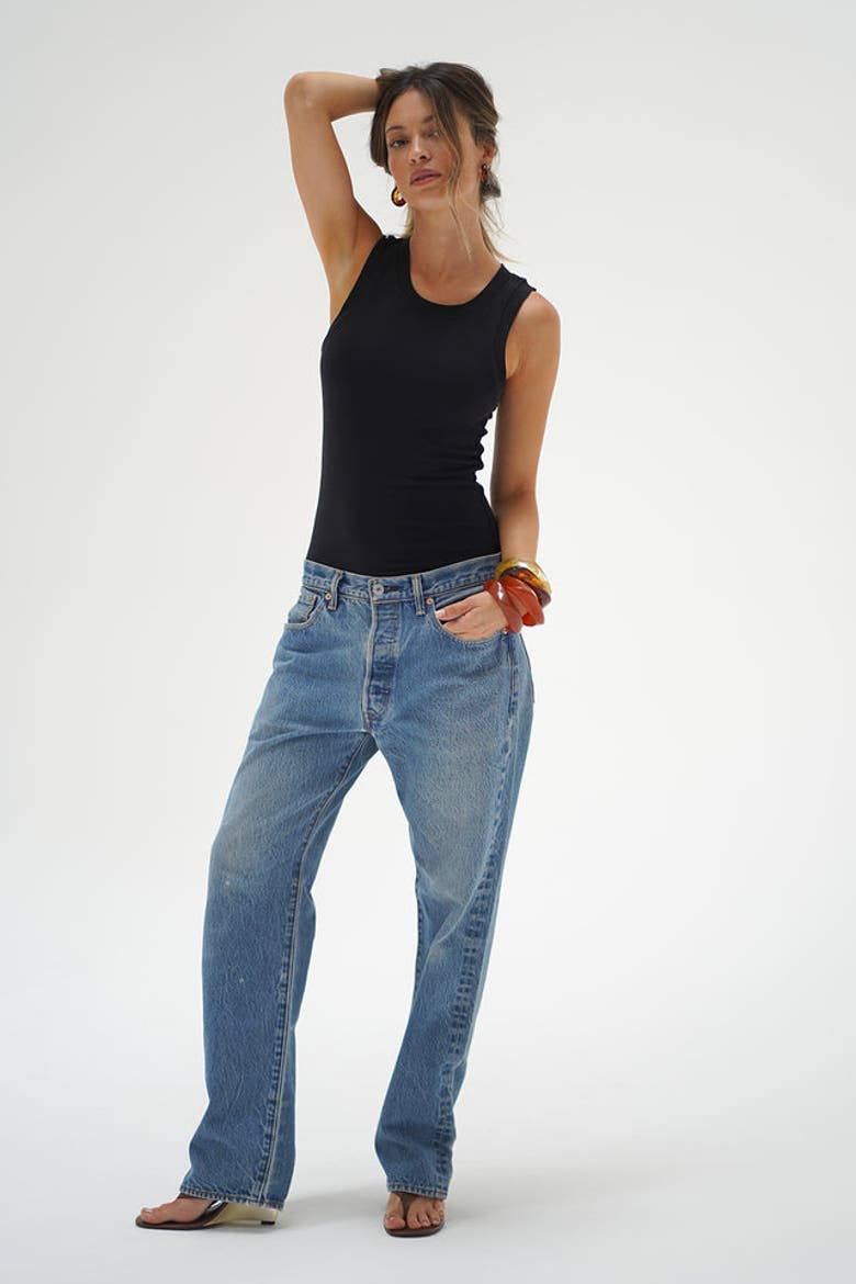 Double Layer Ribbed Tank, Alternate, color, Heather Grey