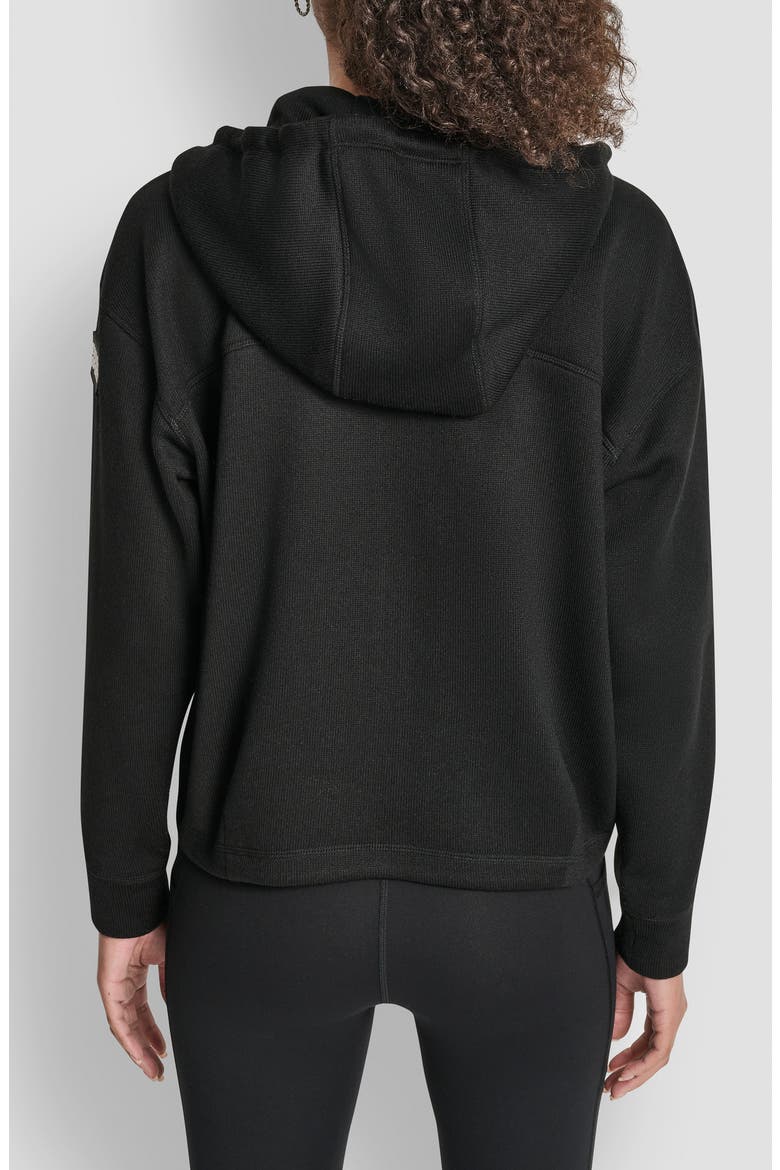 Logo Patch Full Zip Hoodie, Alternate, color, BLACK