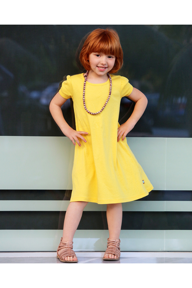 Girls Soft 100% Cotton Puff Short Sleeve Dress, Alternate, color, White