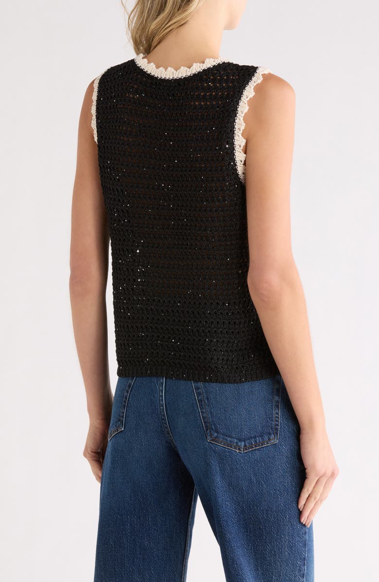 NVLT Contrast Trim Sweater Tank, Alternate, color, Black