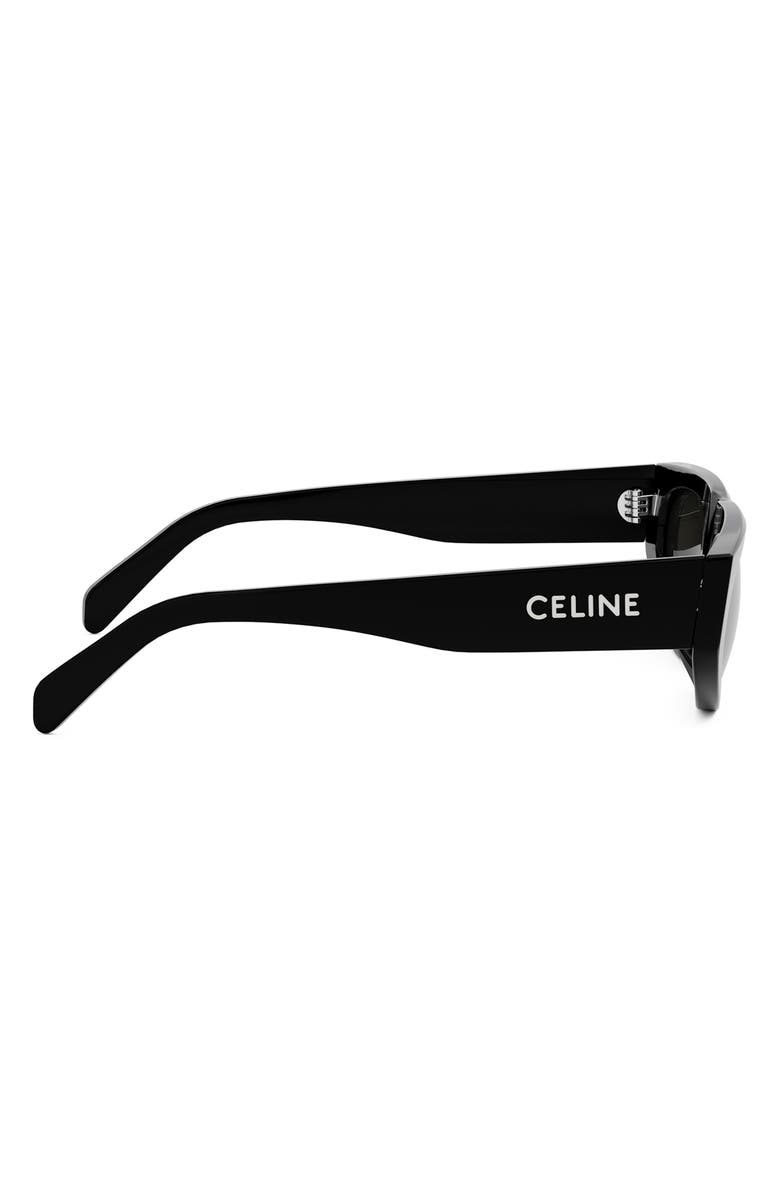 CELINE Monochroms 55mm Geometric Sunglasses, Alternate, color, Shiny Black / Smoke