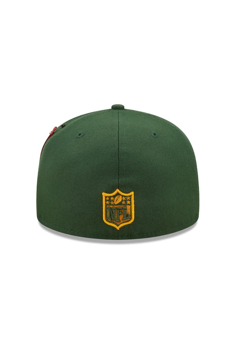 Men's New Era x Alpha Industries Green Green Bay Packers Alpha 59FIFTY Fitted Hat, Alternate, color, Green