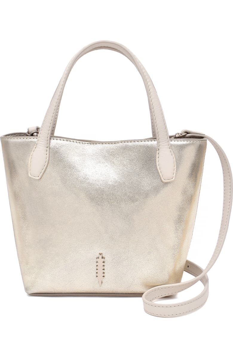 Thacker Asher Shimmer Leather Tote, Main, color, Champagne